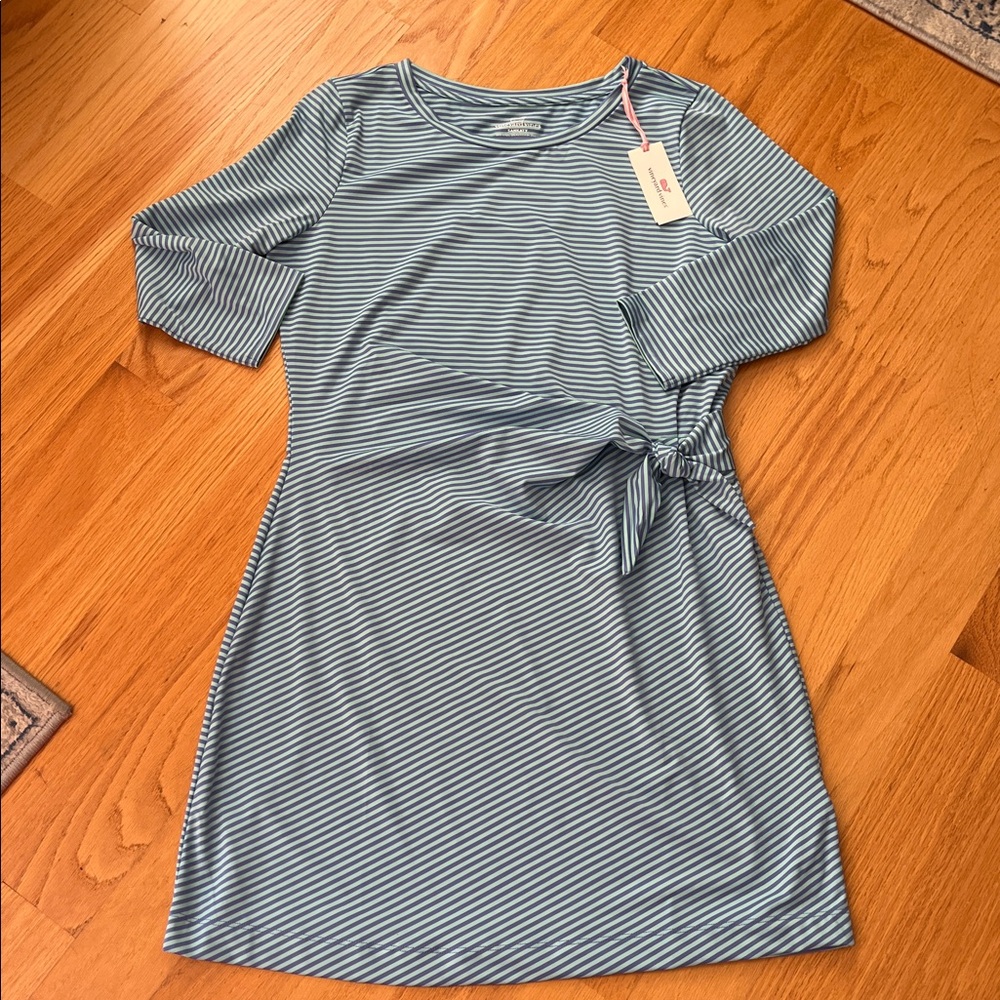 Vineyard Vines Side Tie Dress NWT size Large striped sankaty Caicos/periwinkle